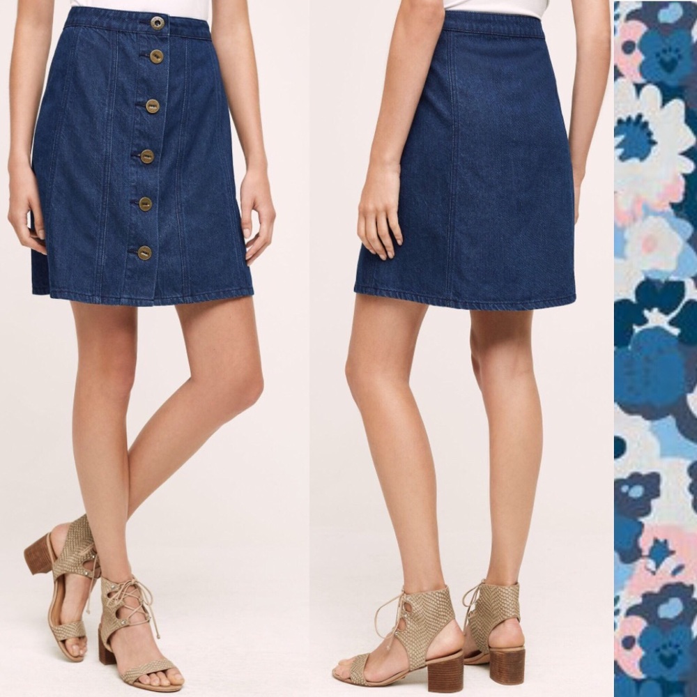 Pilcro button up denim skirt